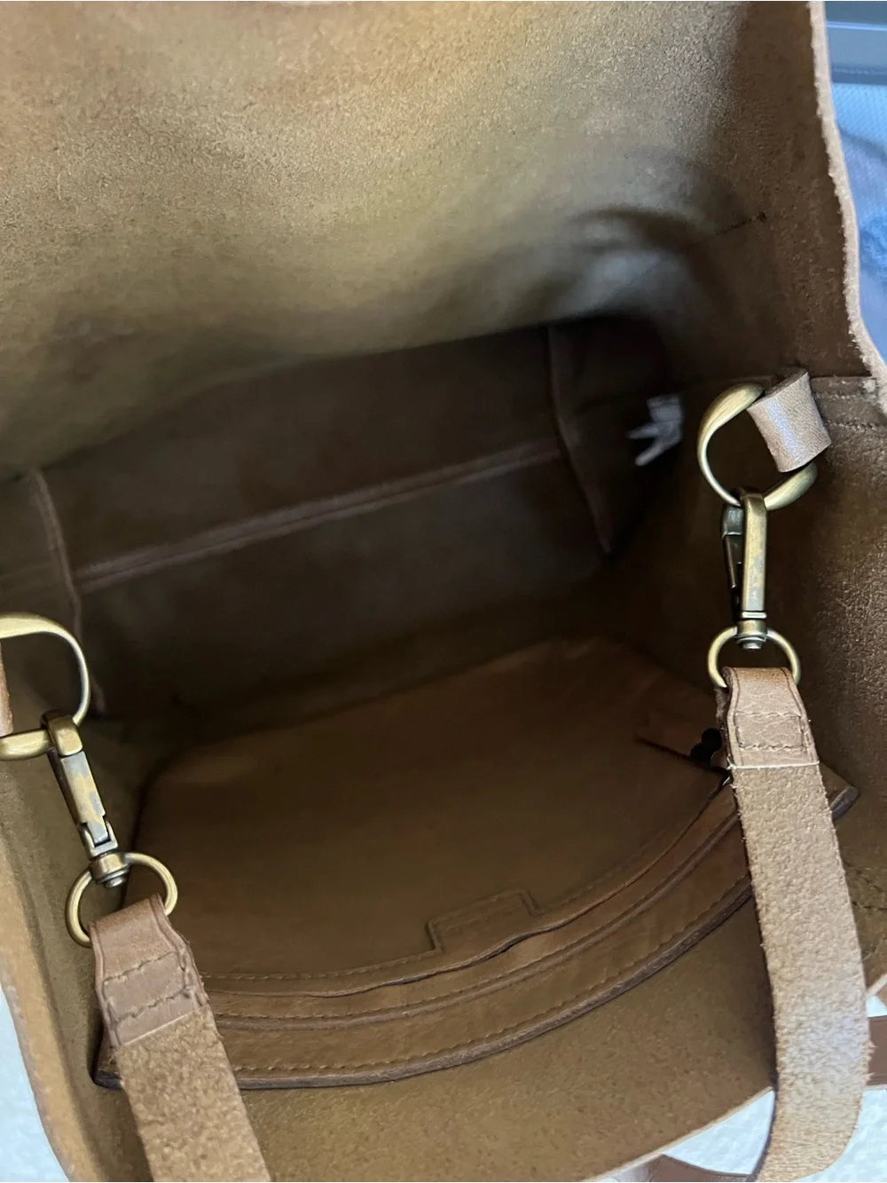 Madewell Medium Transport Tote English Saddle Leather Crossbody Bag